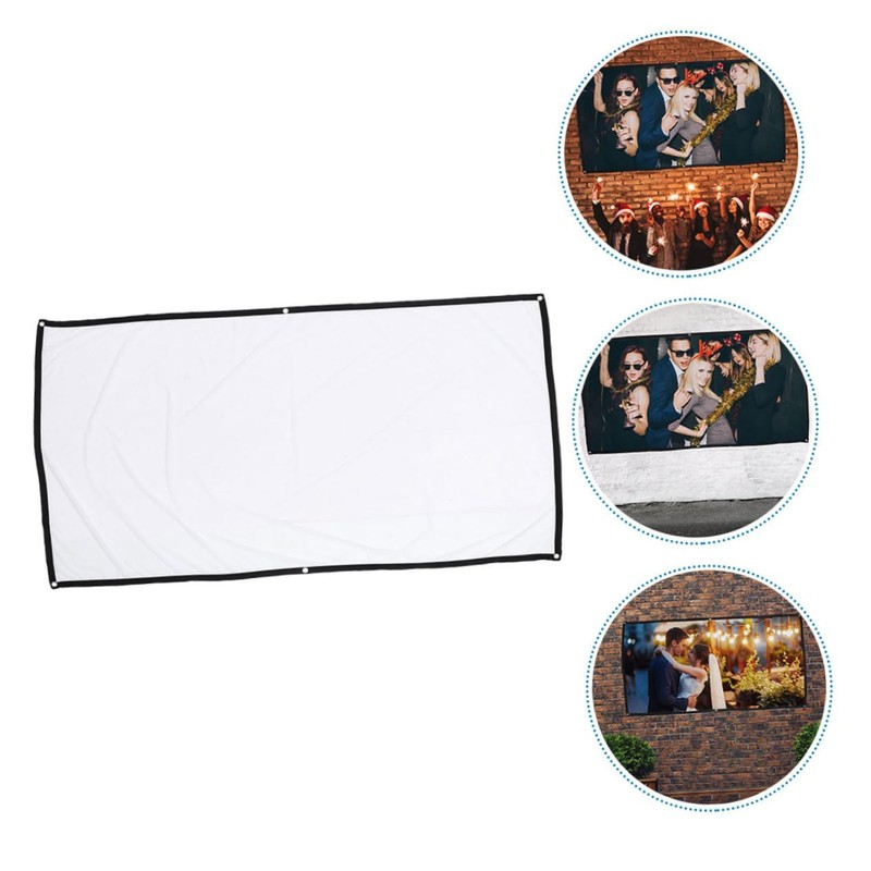 TEHAUX Portable Polyester Projector Screen Movie Projection Curtain for Outdoor