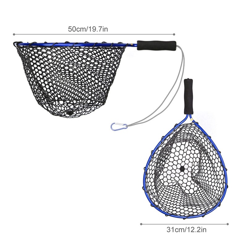 Fishing Net Soft Silicone Fish Landing Net Aluminium Alloy Pole