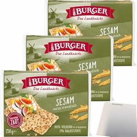 usy Bundle for Burger the Landknäcke Sesame Nutty Aromatic Pack of 3 (3 x 250 g Pack) + usy Block