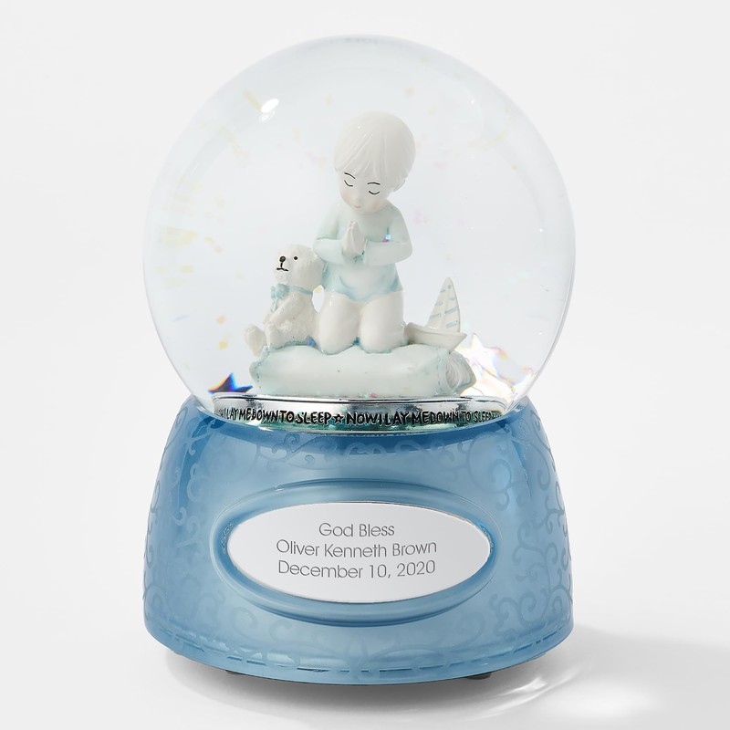 Things REMEMEBERED Engraved Praying Boy Musical Snow Globe (Free Customization),