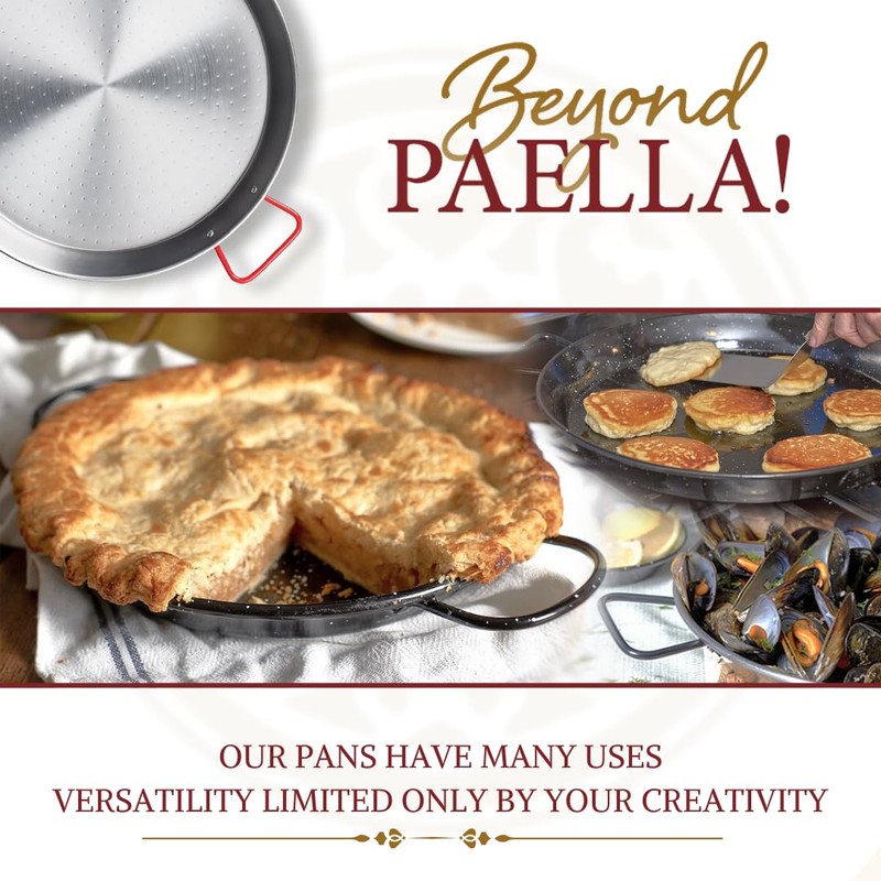 Garcima 22-Inch Carbon Steel Paella Pan, 55cm