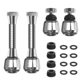 Pack of 4 Tap Extension, 360° Flexible Swivel Tap Aerator Swivel Tap Aerator, Tap Attachment Extension Rotatable Replacement for Kitchen Bathroom