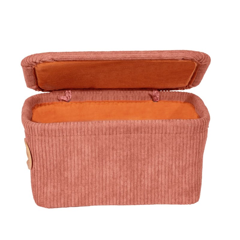 WENKO Anela Bathroom Basket with Lid Dusky Pink