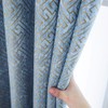 MYRU 1 Pair Chenille Curtains Semi-Blackout Geometric Modern Curtains for
