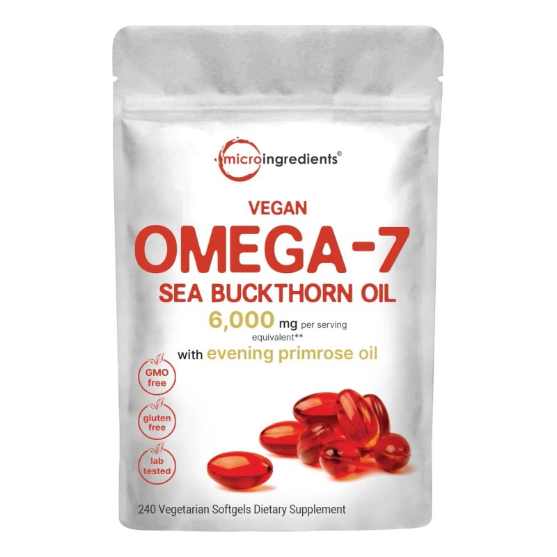 Aceite vegano de espino amarillo Omega 7, 6000 mg, 240