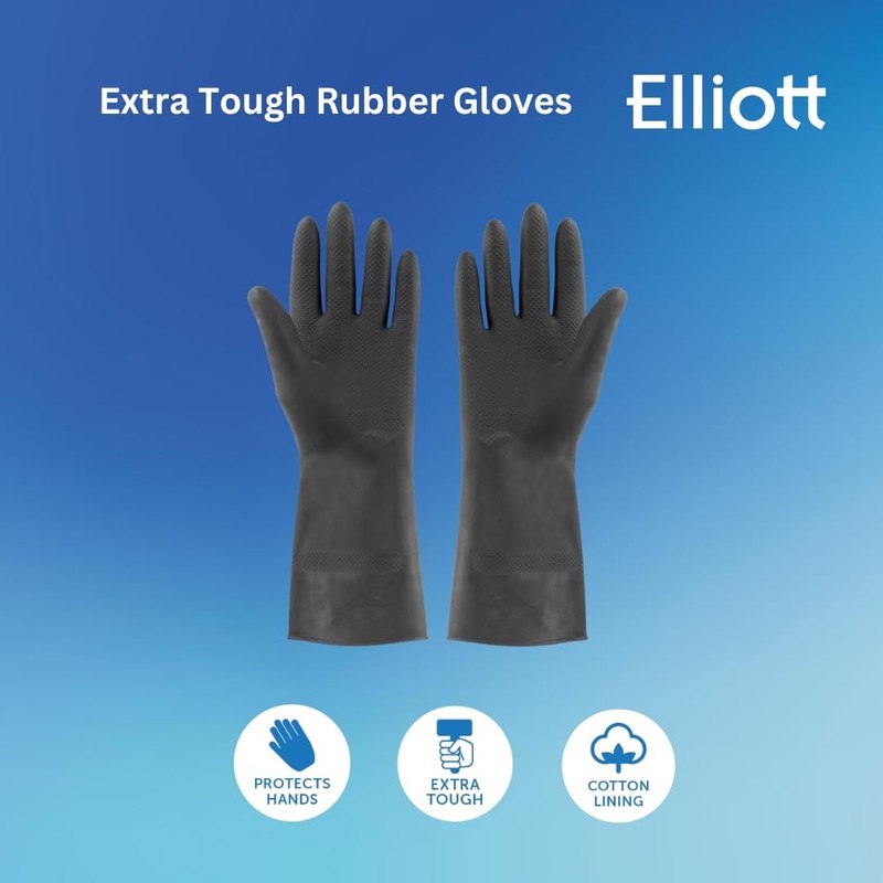 Elliott Heavy Duty Household and Maintenance Rubber Gloves, large Size