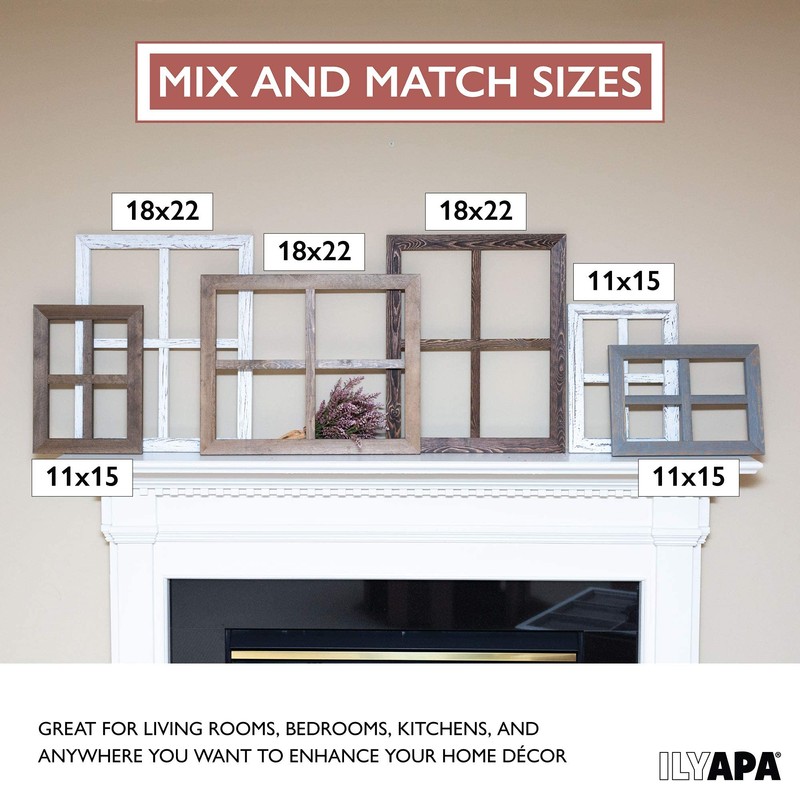 Ilyapa Window Frame Wall Decor 2 Pack - Large 18x22