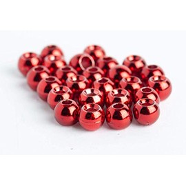 Blue Wing Olive Tungsten Beads for Fly Tying - 100 Pack (Metallic Red, 4.6 mm (3/16))