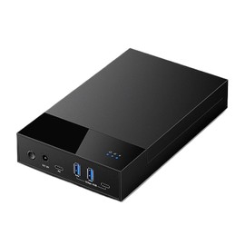 LINKEET External Hard Drive Enclosure for 3.5 2.5 Inch SATA SSD HDD, USB 3.0 to SATA Hard Drive Docking Station, 2A1C Multi-Port Hub with 12V/2A Power Adapter, Support Up to 20TB, UASP, Trim, Black