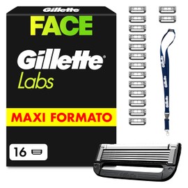 GilletteLabs LametteDi Ricambio Per Rasoio Da Uomo, Confezione Da 16, Compatibili Con GilletteLabs Con Barra Esfoliante E Heated Razor