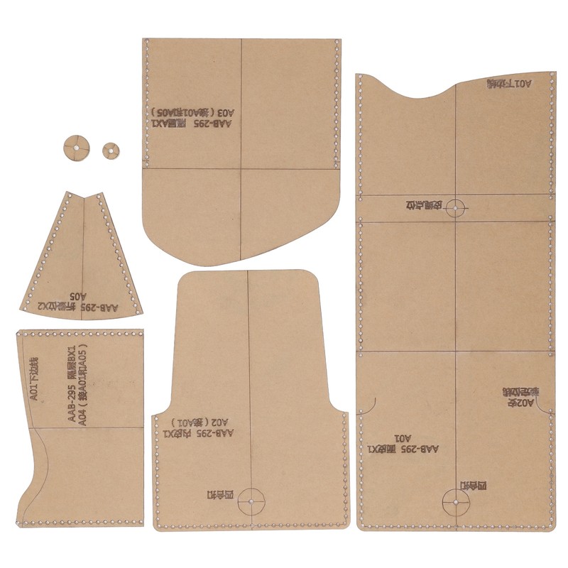 Acrylic Short Wallet Pattern Template Transparent Stencil HandMade Leather Craft