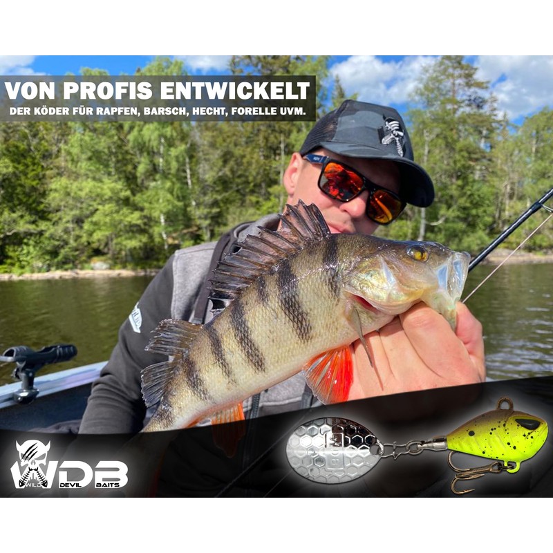 Wild Devil Baits Multi Tail Spin Jig Lead Head Spinner