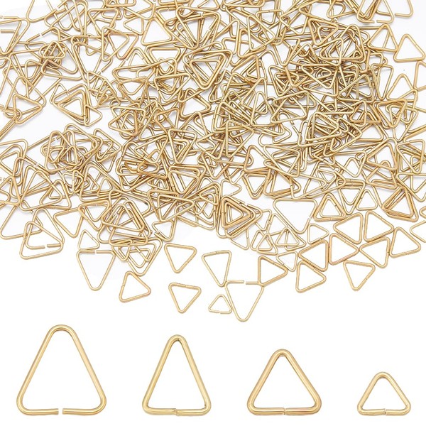 SUNNYCLUE 1 Box 400Pcs Triangle Jump Ring Open Jump Rings