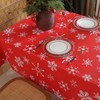 Christmas Table Cloth for Rectangle Tables, White Snowflake Print Wipe