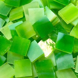 1/2" Green Stained Glass Mosaic Tiles