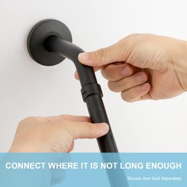 OFFO Shower Head Extension Arm, Shower Arm Extension Shower Head Extender Made of 304 Stainless Steel Shower Pipe Extension, Matte Black 6 Inches