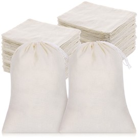 200 Pack Muslin Bags Burlap Bags Muslin Drawstring Bags Sachet Bag Multipurpose Drawstring Bags for Tea Jewelry Wedding Party Favors Storage