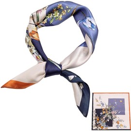 ZhaoCo 100% Natural Mulberry Silk Scarf, 66 x 66 cm / 26 x 26 Inch Silk Scarf, Graphic Print, Small, Soft, Square Silk Scarf for Women, Ss70-066