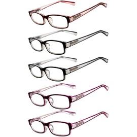 OWL 5 Pack Reading Glasses Women, Spring Hinge Colorful Fashion Eyeglasses for Women, Elegant Stylish Readers for Women