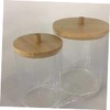 WOONEKY Make up Brush Storage Bamboo Lids Swab Organizer Home