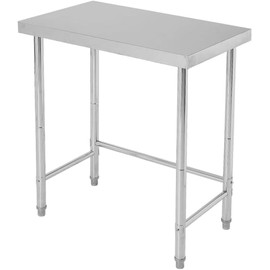 18"x32" Stainless Steel Work Table 300LBS Heavy Duty NSF Commercial Prep Table with Adjustable Feet & Locking Casters Open Base Single Tier Metal Utility Table for Kitchen Restaurant Garage Workshop