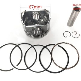 Yangyuyu Piston Pin Ring Gasket Set, 67mm Piston 16mm Pin Piston Kits for all Chinese 250cc Zongshen Longcin Lifan CG250 Dirt Motor Bike Atv Engine Parts HH-101