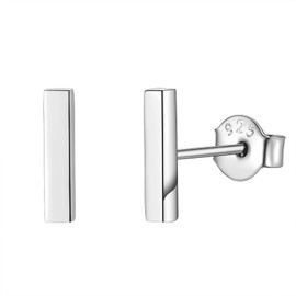 Sterling Silver Earrings Dainty Earrings Bar Earrings Tiny Stud Earrings Simple Earrings Minimalist Earrings Studs