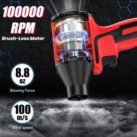 ohyes Air Blower Brushless High-Speed Motor Compatible with Milwaukee 18V Battery Air Duster For Camping Jobsite & Workshop (Battery not included)