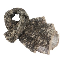 ToopMount Sniper Veil Tactical Scrim Net Scarf Desert Xima Scarf 70.9X35.5 Inch Polyester Tactical Sniper Face Cover Military Mesh Scarf (ACU)