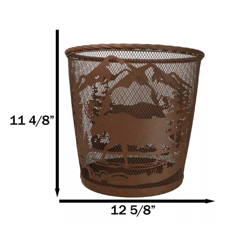 Ebros GIft Rustic Deer Moose By Pine Forest Mountains Metal