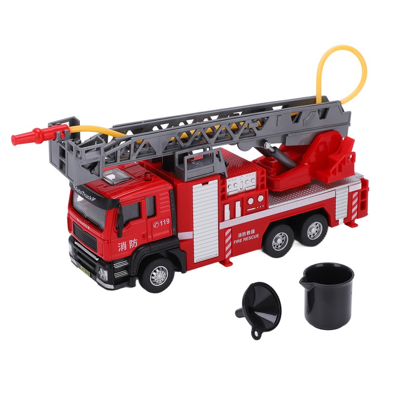 1:50 Ladder Fire Truck Alloy Model 180° Rotating Table Fire