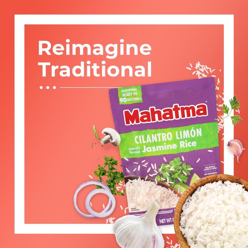 Mahatma Ready to Heat Cilantro Limón–Flavored Jasmine Rice, Precooked Rice,
