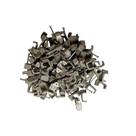 4mm2 Twin & Earth (13x6mm) Grey Cable Clips 100 Pack Nail Clips, Cable Tacks for Electrical Cables