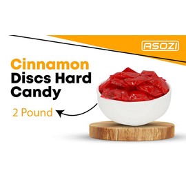 Cinnamon Discs Hard Candy 2 lb - Individually Wrapped Cinnamon Candy Old Fashioned Holiday Suckers - Spicy and Sweet Flavor - Perfect for Tasty Treats on the Go by ASOZI