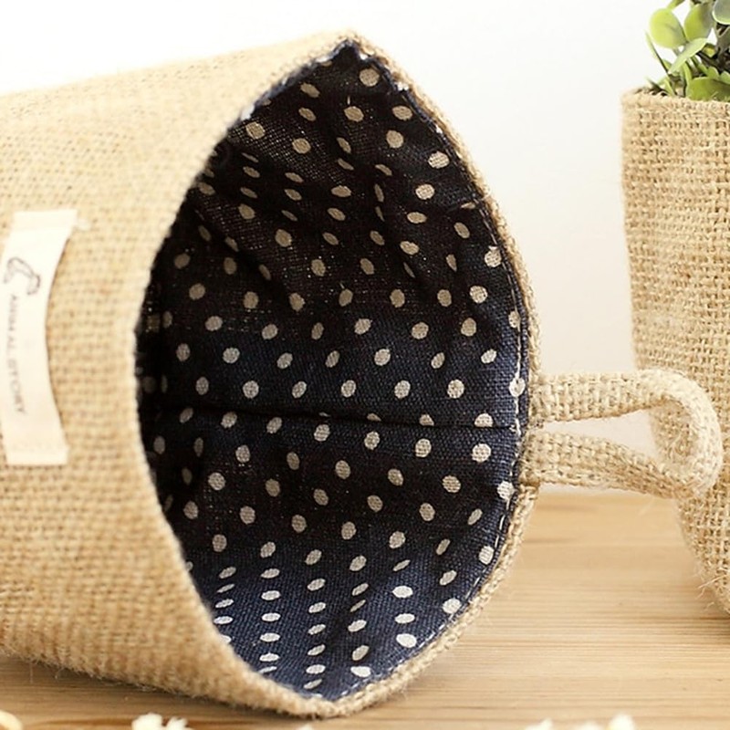 ABOOFAN 1PCS Small Storage Baskets Bag Cotton Linen Hanging Storage