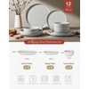 Famiware Milkyway Plates and Bowls Set, 12 Pieces Dinnerware Sets,