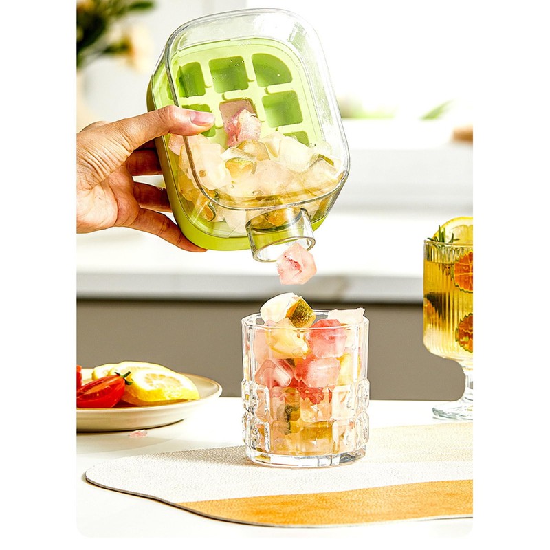 Ice Cube Bottle with Straw, 2 in 1 Water Bottle,
