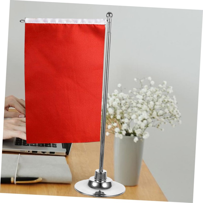 SEWACC Metal Desktop Flagpole Sturdy Flag Base Stand for Home