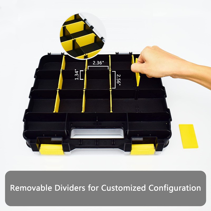Tools Organizer Box Small Parts Storage Box 34-Compartment Double Side