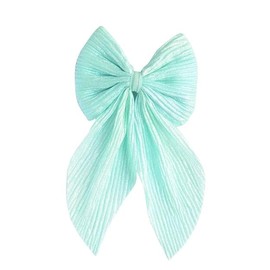 Accessorize Kingdom Silk Hair Bows, Large Vintage Ribbon Clips for Women and Girls, 6 Pack (Sea Green)