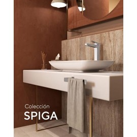 HELVEX Toallero Corto para Baño Acabado Cromo SPG-109 Linea Spiga