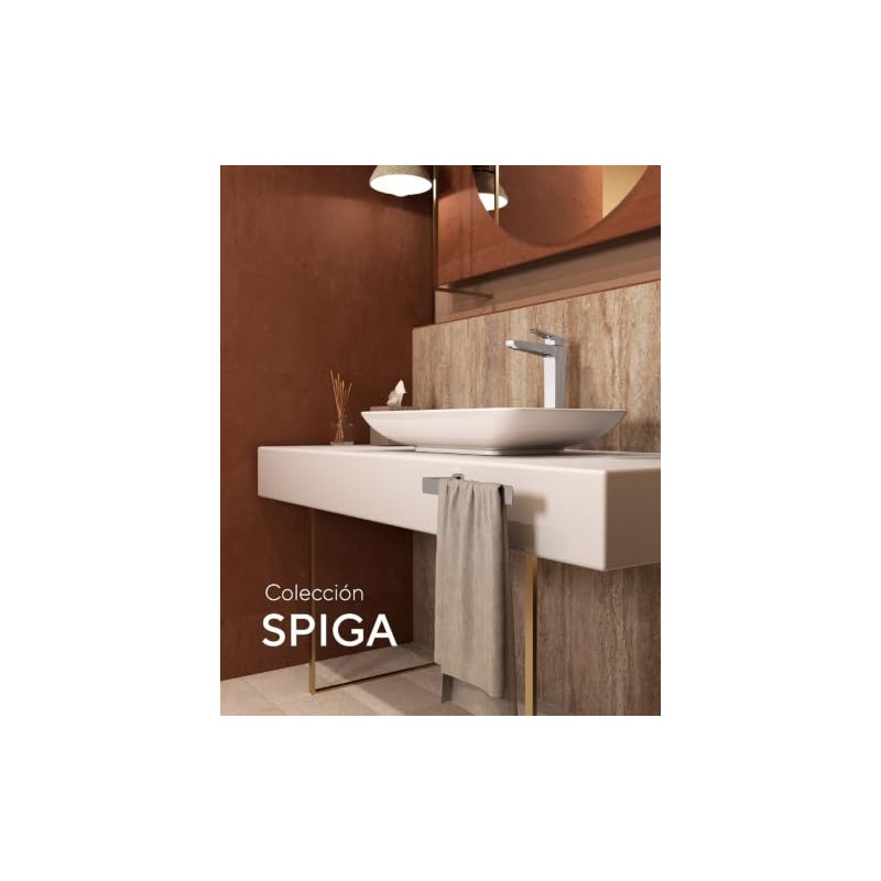 HELVEX Toallero Corto para Baño Acabado Cromo SPG-109 Linea Spiga