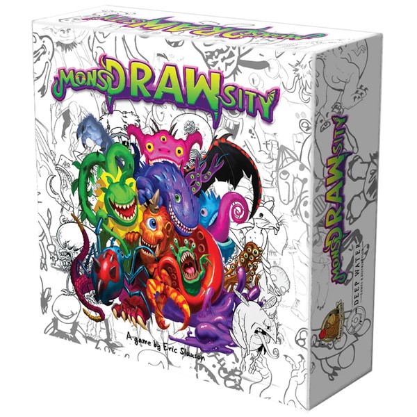 MonsDRAWsity The Board Game Deluxe Edition: Core Game, Robots, and Cute Creatures Expansions Included (3 Items)
