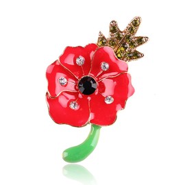 Red Satin Poppy Brooch Poppy Badges Pin Remembrance Day Jewerly Gifts Memorial Gifts Flower Pin for Women Men Veretrans Gifts Enamel Lapel Pin