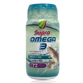 Omega 3 con EPA y DHA 72 cápsulas de 500 mg Supra.