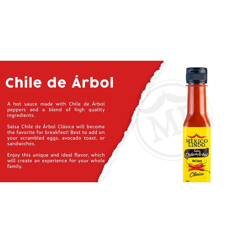 Mexico Lindo Chile de Arbol Hot Sauce Ingredients | 12,190