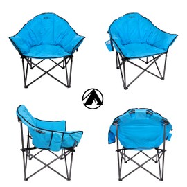 GigaTent Camping Chair Ultra Comfortable Padded Bult in Cup Holder - Foldable with Carry Bag Moon Chair