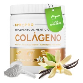 Colágeno Hidrolizado en Polvo con Ácido Hialurónico y Ácido Fólico, Sabor Vainilla – Piel Radiante, Cabello Fuerte, Uñas Resistentes y Articulaciones Sanas – Sin Azúcar Endulzado con Stevia