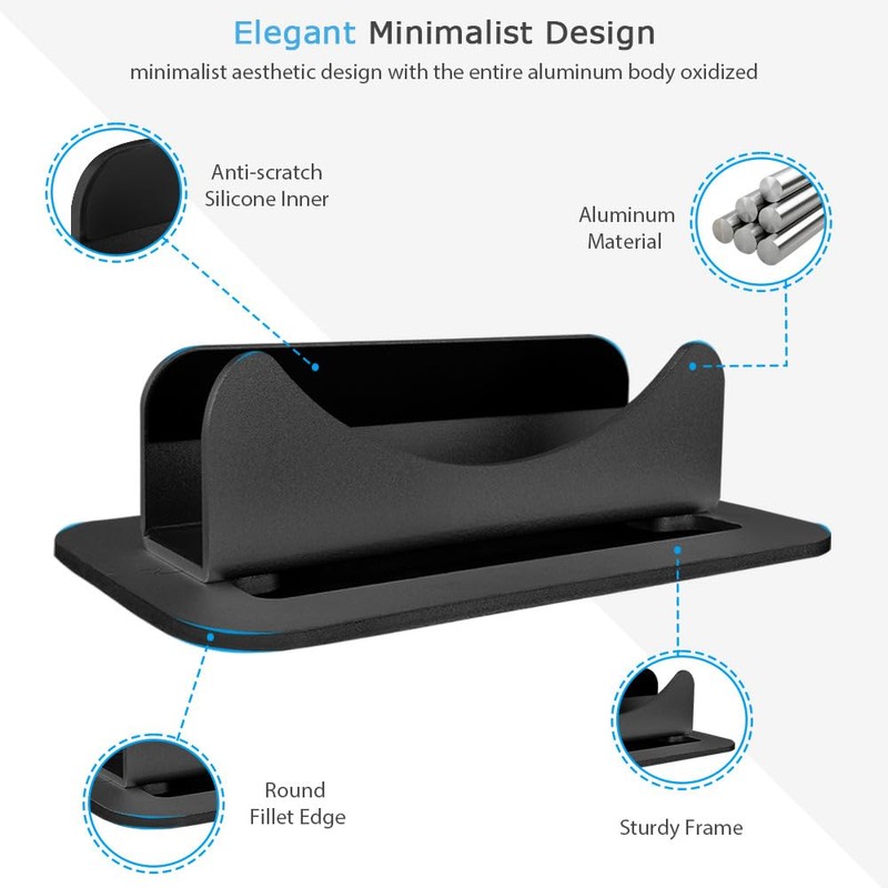 JEMACHE Aluminum Desktop Vertical Stand Holder Compatible with Apple Mac