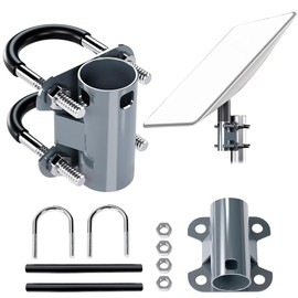 Starlink Halterung, Einstellbar U-Form Starlink Halterung Adapter, Starlink Zubehör, für Rohre mit einem Durchmesser von 30 ~ 50 mm, Antennenmast Rohrhalterung für Geländer, Wohnmobile, Yachten
